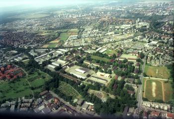 Luftbild Vauban und Freiburg